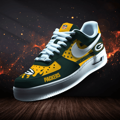LIMITED EDITION - NEW CUSTOMIZED NFL08 GBP GREEN BAY PACKERS AF1 SNEAKERS