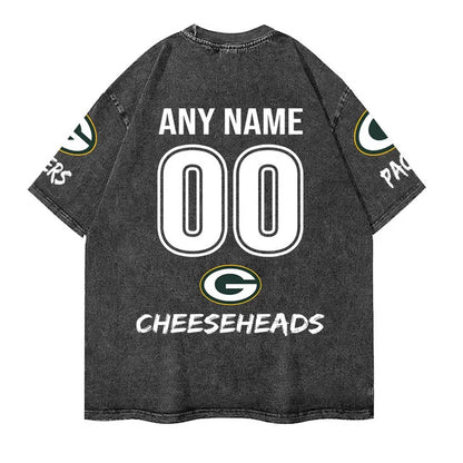 [SPECIAL OFFER] NEW CUSTOMIZED NFL08 GBP GREEN BAY PACKERS FUNNY MULTICOLOR WASHED TEE