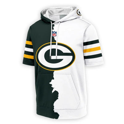 [SPECIAL OFFER] NEW CUSTOMIZED NFL08 GBP GREEN BAY PACKERS SHORT SLEEVE HOODIE T-SHIRT