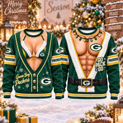 [SPECIAL OFFER] NEW CUSTOMIZED NFL08 GBP GREEN BAY PACKERS CHRISTMAS UNISEX SWEATSHIRT
