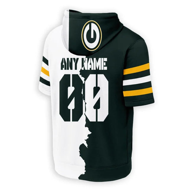 [SPECIAL OFFER] NEW CUSTOMIZED NFL08 GBP GREEN BAY PACKERS SHORT SLEEVE HOODIE T-SHIRT
