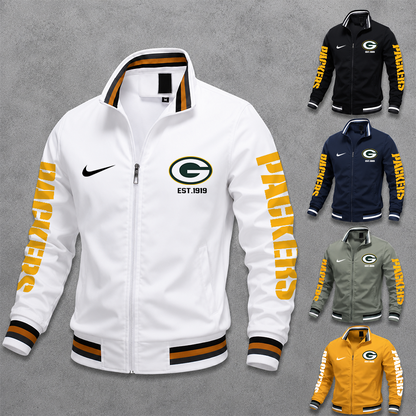 [SPECIAL OFFER] NEW CUSTOMIZED NFL08 GBP GREEN BAY PACKERS MEN'S CASUAL JACKET