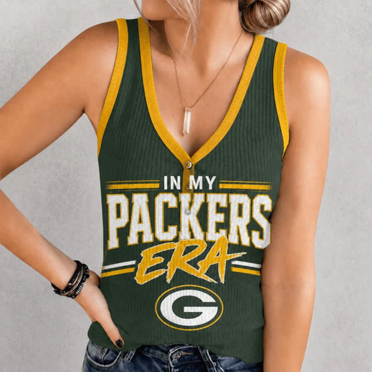 [SPECIAL OFFER] NEW CUSTOMIZED NFL08 GBP GREEN BAY PACKERS WOMEN'S V-NECK TANK TOP