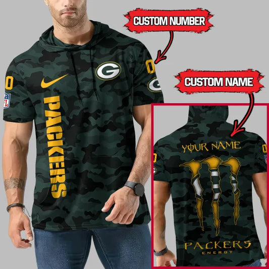 [HOT DEAL] NEW CUSTOMIZED NFL08 GBP GREEN BAY PACKERS SHORT SLEEVE HOODIE