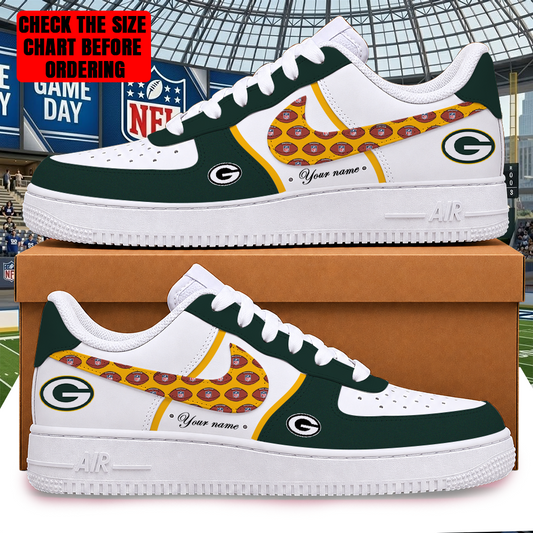 [SPECIAL OFFER] NEW CUSTOMIZED NFL08 GBP GREEN BAY PACKERS AF1 SHOES