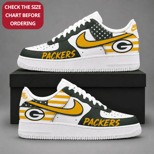 [SPECIAL OFFER] NEW CUSTOMIZED NFL08 GBP GREEN BAY PACKERS AF1 SHOES