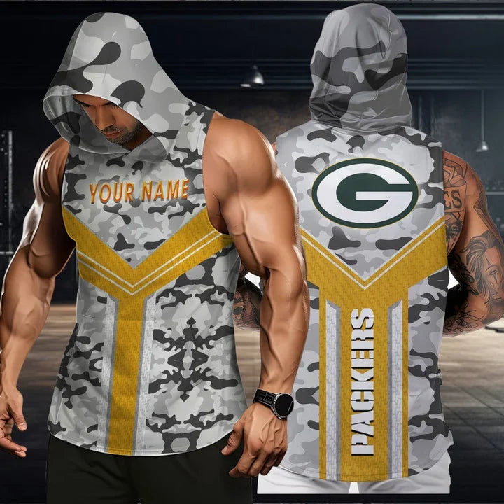 [SPECIAL OFFER] NEW CUSTOMIZED HOODED NFL08 GBP GREEN BAY PACKERS TANK TOP
