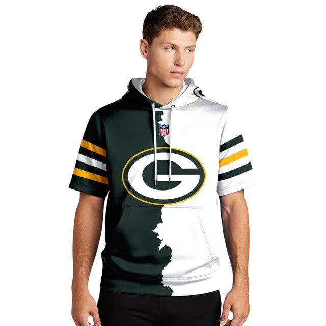 [SPECIAL OFFER] NEW CUSTOMIZED NFL08 GBP GREEN BAY PACKERS SHORT SLEEVE HOODIE T-SHIRT