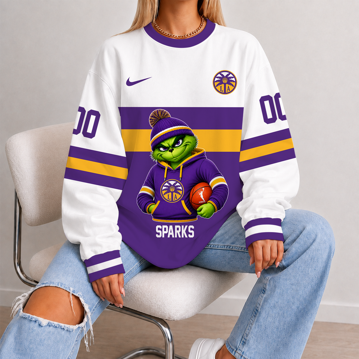 [FAN FAVORITE] NEW CUSTOMIZED WNBA08 LAS LOS ANGELES SPARKS UNISEX SWEATSHIRT