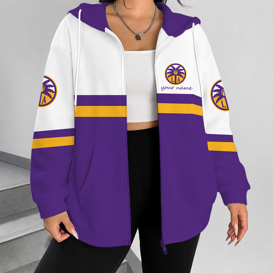 [FAN FAVORITE] NEW CUSTOMIZED WNBA08 LAS LOS ANGELES SPARKS ZIP HOODIE