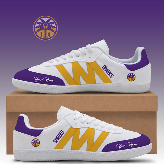 [FAN FAVORITE] NEW CUSTOMIZED WNBA08 LAS LOS ANGELES SPARKS CLASSIC SNEAKERS