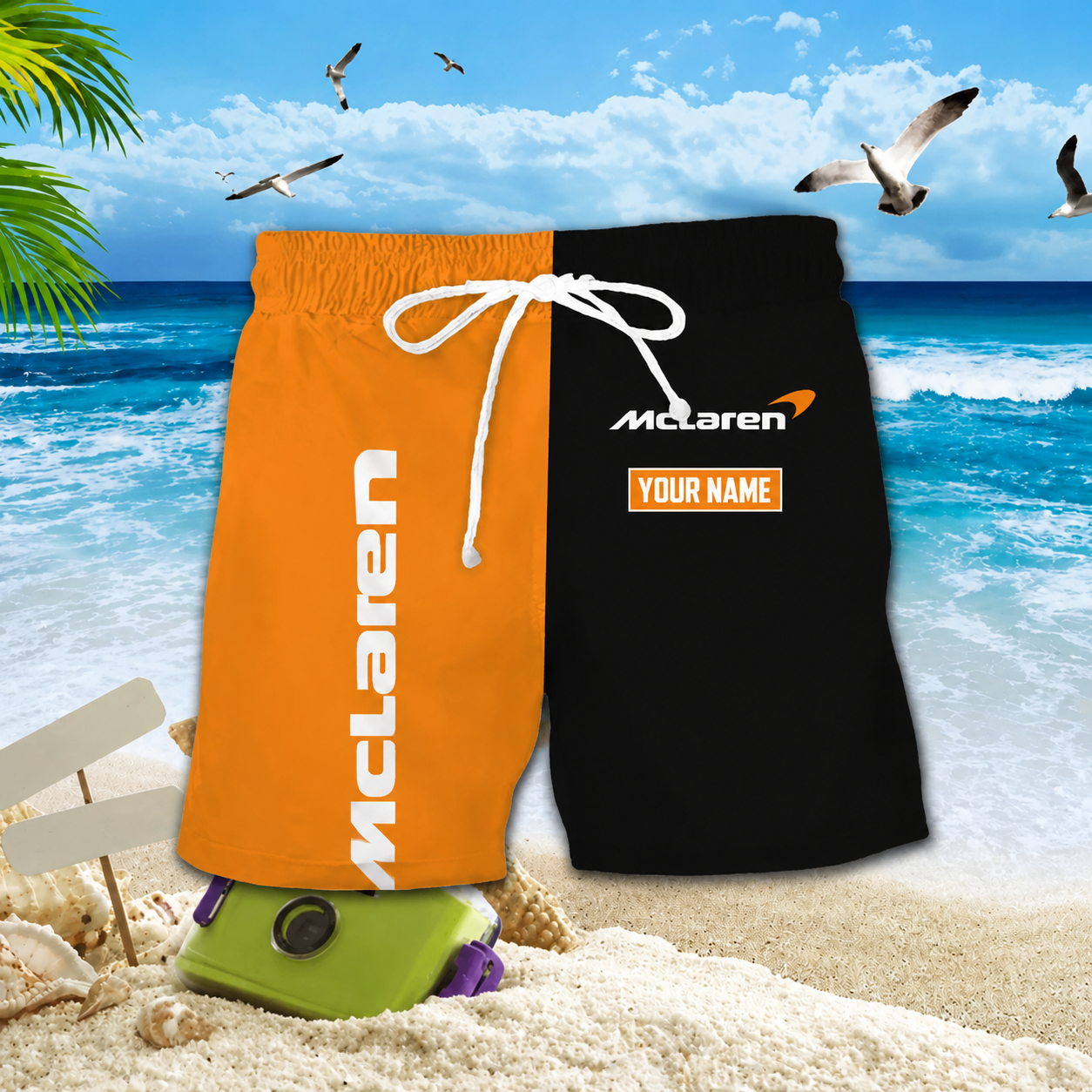 [FAN MUST-HAVE] NEW CUSTOMIZED F108 MCL MCLAREN UNISEX HAWAIIAN SHIRT & SHORTS SET