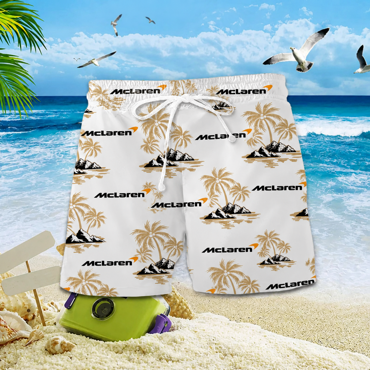[FAN MUST-HAVE] NEW CUSTOMIZED F108 MCL MCLAREN UNISEX HAWAIIAN SHIRT & SHORTS SET