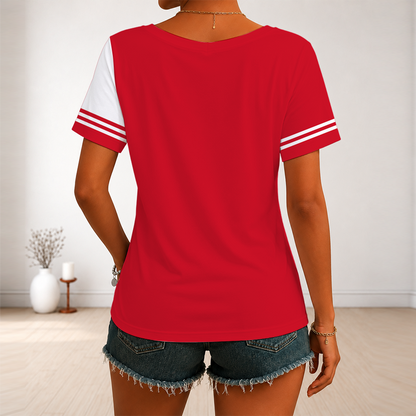 [SUPER SALE] NEW CUSTOMIZED NHL08 CBH CHICAGO BLACKHAWKS V-NECK FEMALE SHIRT