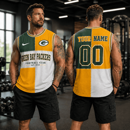 [SPECIAL OFFER] NEW CUSTOMIZED NFL08 GBP GREEN BAY PACKERS MEN'S GYM SHIRT