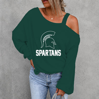 [FAN FAVORITE] NEW CUSTOMIZED NCAA MFF08 MSS MICHIGAN STATE SPARTANS DROP SHOULDER SWEATSHIRT