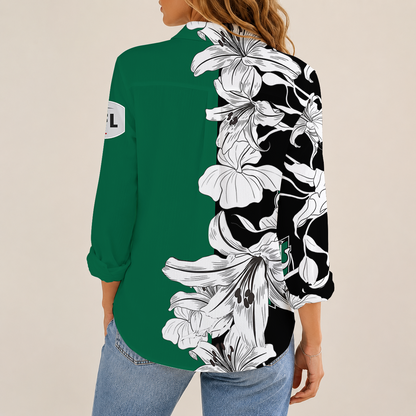 [FAN EXCLUSIVE] NEW CUSTOMIZED CFL08 SSK SASKATCHEWAN ROUGHRIDERS STRAPPY WOMEN CASUAL SHIRT