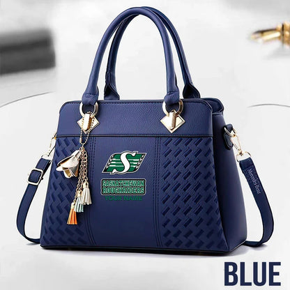 [FAN EXCLUSIVE] NEW CUSTOMIZED CFL08 SSK SASKATCHEWAN ROUGHRIDERS MULTICOLOR HANDBAG