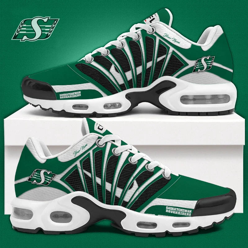 [FAN EXCLUSIVE] NEW CUSTOMIZED CFL08 SSK SASKATCHEWAN ROUGHRIDERS AIR MAX PLUS SNEAKERS
