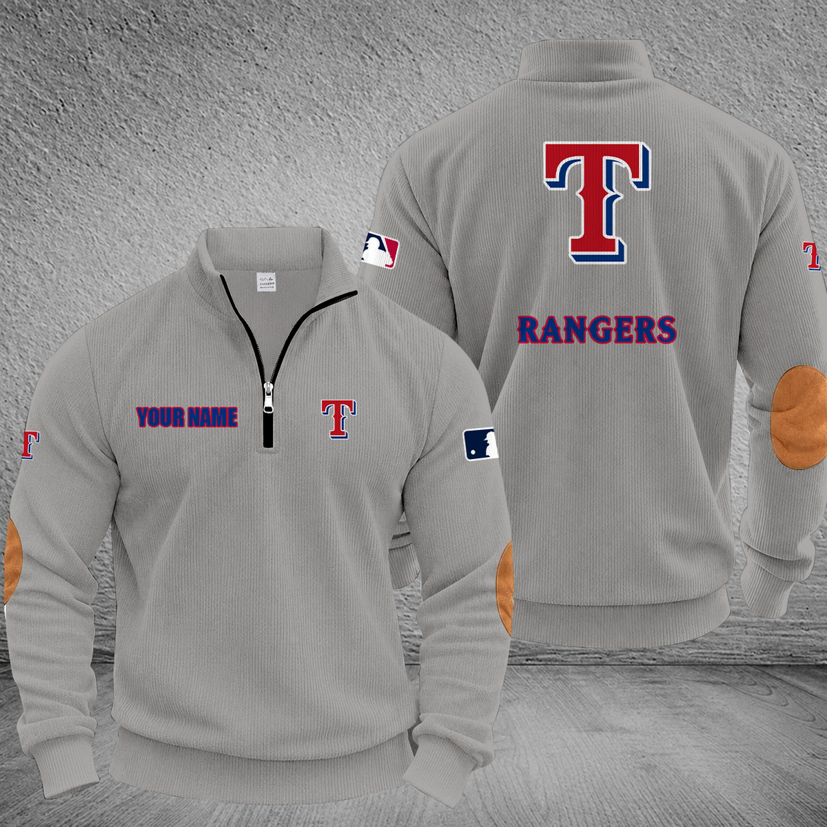 [FLASH SALE] NEW CUSTOMIZED MLB08 TRS TEXAS RANGERS MULTICOLOR STRIPED QUATER ZIP SWEATSHIRT