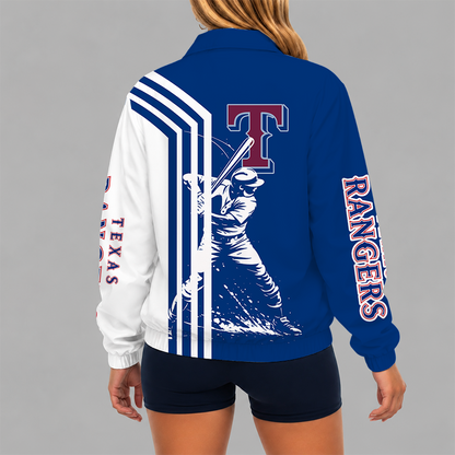 LIMITED EDITION - NEW CUSTOMIZED MLB08 TRS TEXAS RANGERS V-NECK ZIPPER SWEATSHIRT JACKET