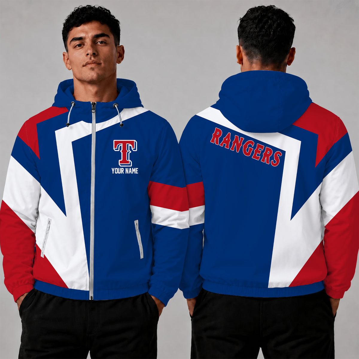 [FLASH SALE] NEW CUSTOMIZED MLB08 TRS TEXAS RANGERS WINDBREAKER JACKET