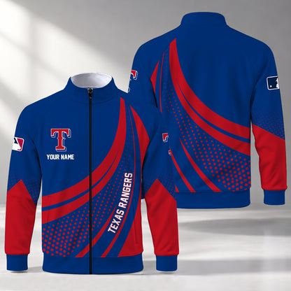[FLASH SALE] NEW CUSTOMIZED MLB08 TRS TEXAS RANGERS STAND COLLAR JACKET
