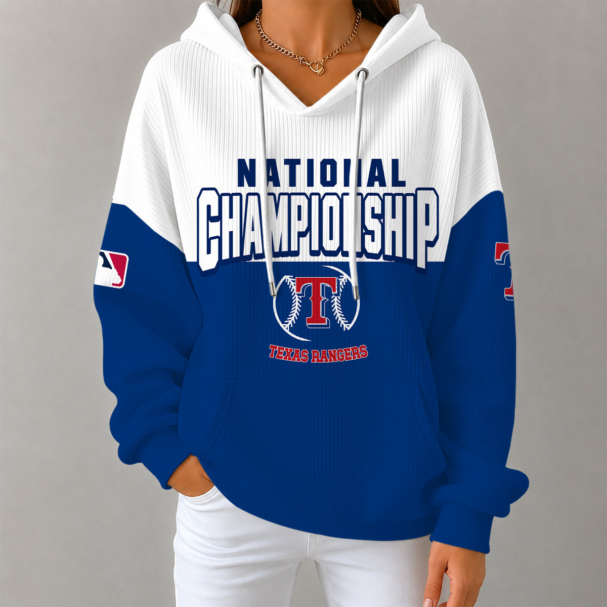 [FLASH SALE] NEW CUSTOMIZED MLB08 TRS TEXAS RANGERS RIBBED HOODIE & SWEATSHIRT