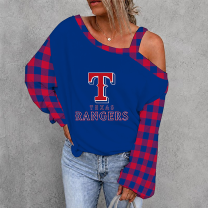 [FLASH SALE] NEW CUSTOMIZED MLB08 TRS TEXAS RANGERS DROP SHOULDER SWEATSHIRT