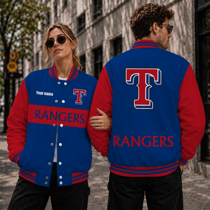[FLASH SALE] NEW CUSTOMIZED MLB08 TRS TEXAS RANGERS SATIN VARSITY & BASEBALL JACKET