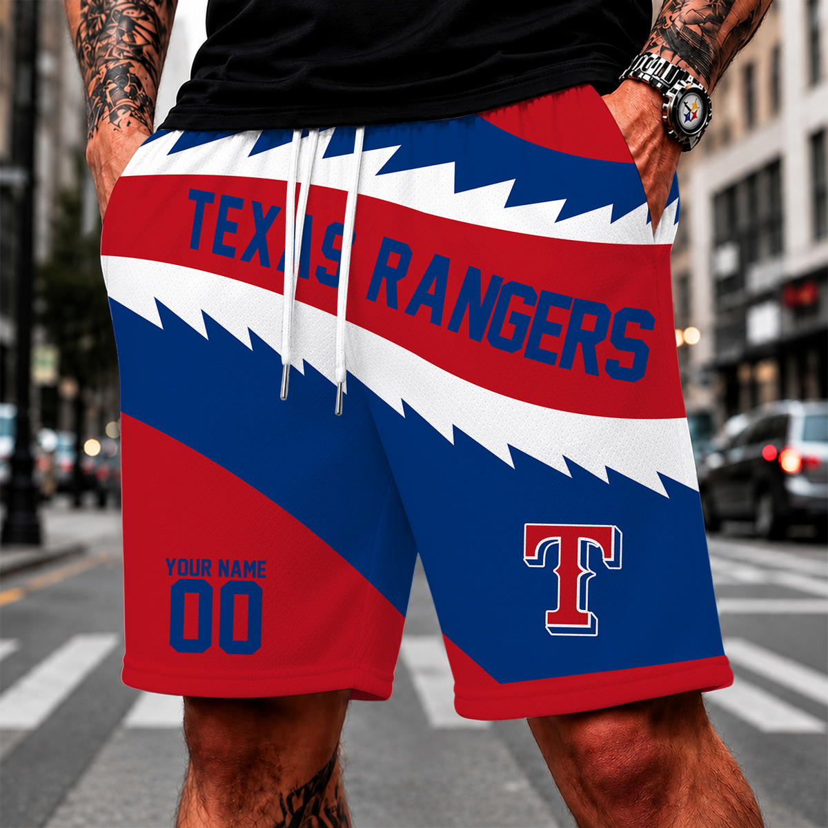 [FLASH SALE] NEW CUSTOMIZED MLB08 TRS TEXAS RANGERS SHORT PANTS
