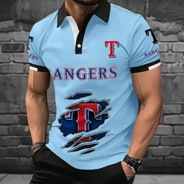 [FLASH SALE] NEW CUSTOMIZED MLB08 TRS TEXAS RANGERS POLO SHIRT