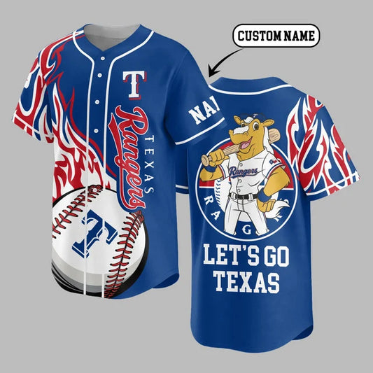 [FLASH SALE] NEW CUSTOMIZED MLB08 TRS TEXAS RANGERS BASEBALL JERSEY