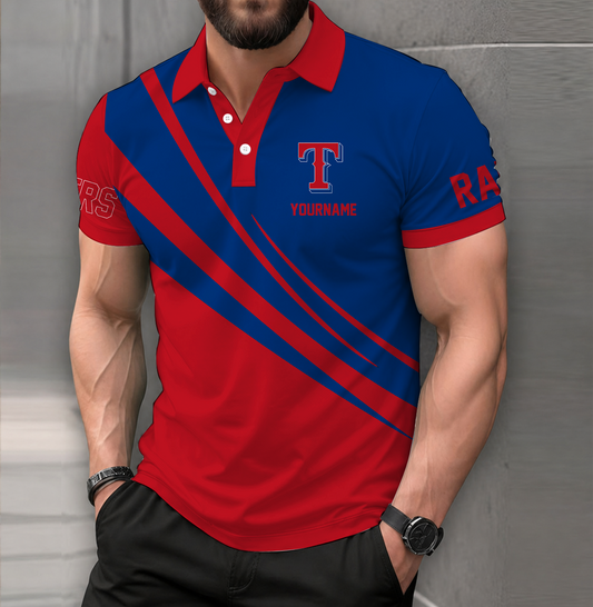 [FLASH SALE] NEW CUSTOMIZED MLB08 TRS TEXAS RANGERS POLO SHIRT