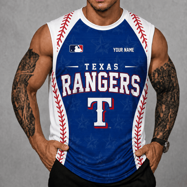 [FLASH SALE] NEW CUSTOMIZED MLB08 TRS TEXAS RANGERS TANK TOP & GYM SHIRT