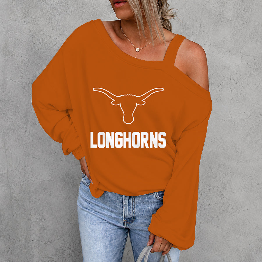 [FAN FAVORITE] NEW CUSTOMIZED NCAA MAM08 TXL TEXAS LONGHORNS DROP SHOULDER SWEATSHIRT