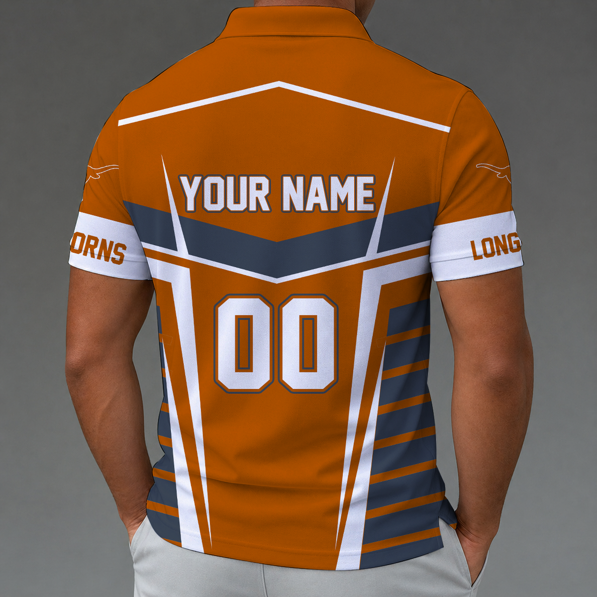 [FAN FAVORITE] NEW CUSTOMIZED NCAA MAM08 TXL TEXAS LONGHORNS STRAPPY POLO SHIRT