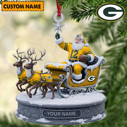[SPECIAL OFFER] NEW CUSTOMIZED NFL08 GBP GREEN BAY PACKERS CHRISTMAS ACRYLIC ORNAMENT