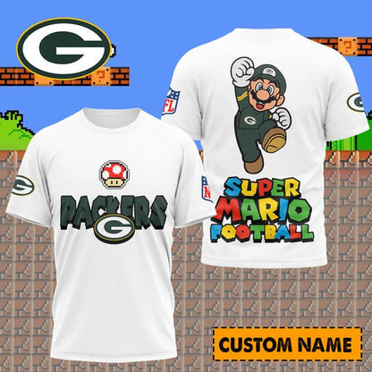 [SPECIAL OFFER] NEW CUSTOMIZED NFL08 GBP GREEN BAY PACKERS SUPER MARIO T-SHIRT, HOODIE, ZIP HOODIE