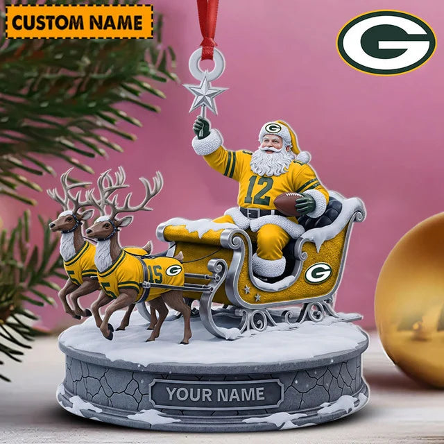 [SPECIAL OFFER] NEW CUSTOMIZED NFL08 GBP GREEN BAY PACKERS CHRISTMAS ACRYLIC ORNAMENT