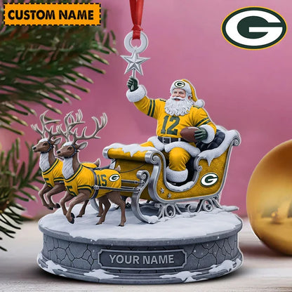 [SPECIAL OFFER] NEW CUSTOMIZED NFL08 GBP GREEN BAY PACKERS CHRISTMAS ACRYLIC ORNAMENT
