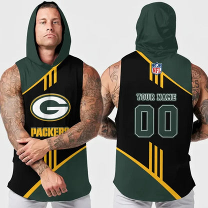 [SPECIAL OFFER] NEW CUSTOMIZED HOODED NFL08 GBP GREEN BAY PACKERS TANK TOP