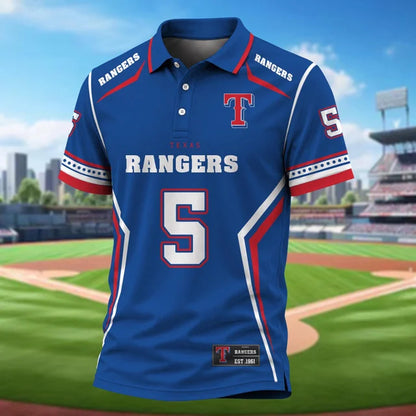 [FLASH SALE] NEW CUSTOMIZED MLB08 TRS TEXAS RANGERS POLO SHIRT