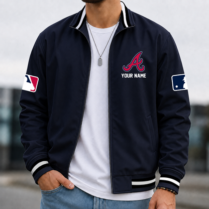 [FLASH SALE] NEW CUSTOMIZED MLB09 ABS ATLANTA BRAVES MULTICOLOR MEN'S CASUAL JACKET