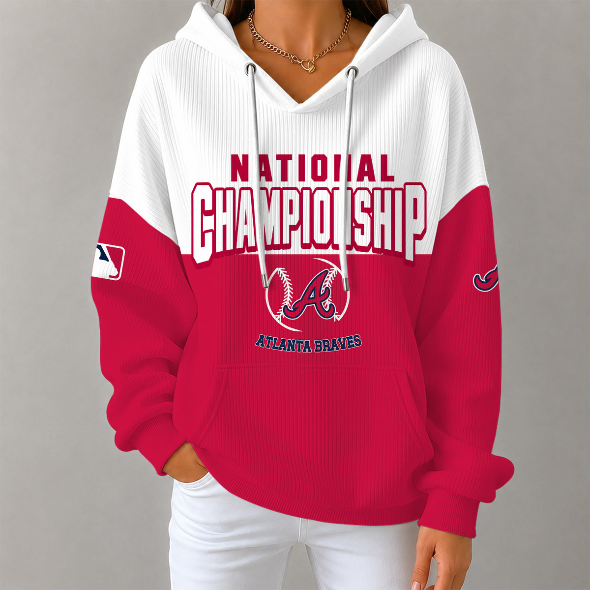[FLASH SALE] NEW CUSTOMIZED MLB09 ABS ATLANTA BRAVES RIBBED HOODIE & SWEATSHIRT
