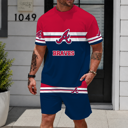 [FLASH SALE] NEW CUSTOMIZED MLB09 ABS ATLANTA BRAVES UNISEX T-SHIRT & SHORTS SET