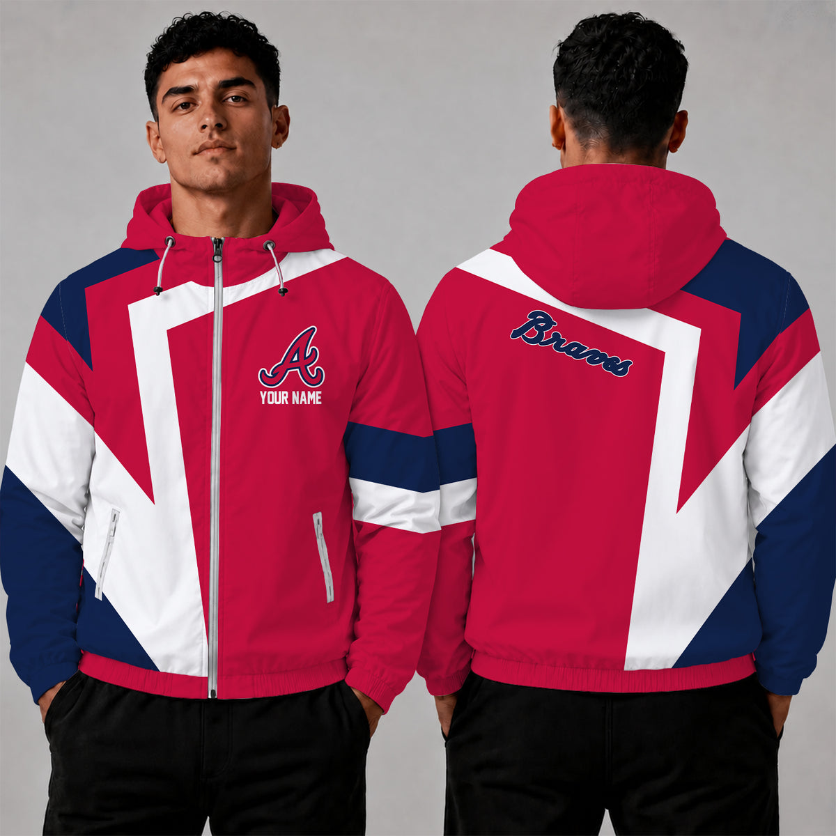 [FLASH SALE] NEW CUSTOMIZED MLB09 ABS ATLANTA BRAVES WINDBREAKER JACKET