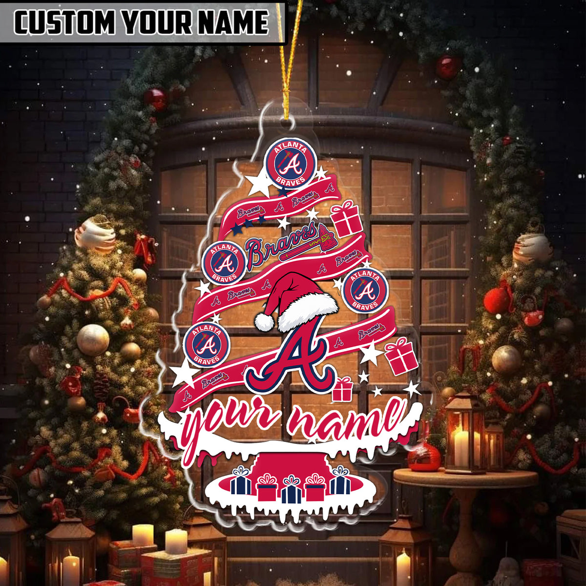[FLASH SALE] NEW CUSTOMIZED MLB09 ABS ATLANTA BRAVES CHRISTMAS ACRYLIC ORNAMENT