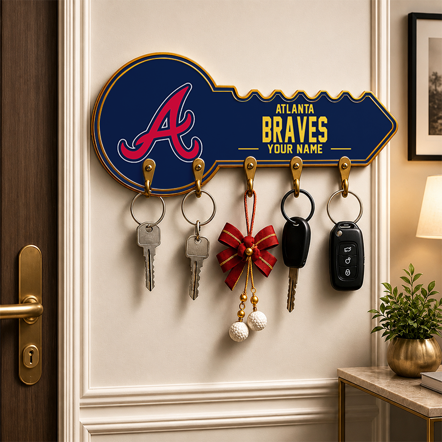 [FLASH SALE] NEW CUSTOMIZED MLB09 ABS ATLANTA BRAVES WALL KEY HOLDER FOR HOME