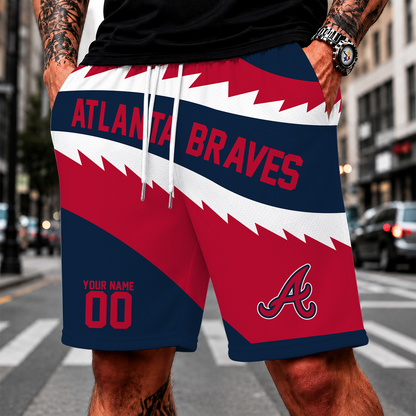 [FLASH SALE] NEW CUSTOMIZED MLB09 ABS ATLANTA BRAVES SHORT PANTS